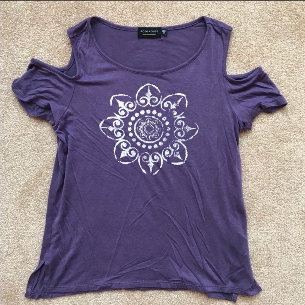 Purple off the shoulder shirt